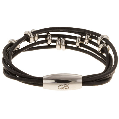 Lederarmband Alexandria schwarz - silber Lederarmband Alexandria schwarz - silber von Cowstyle