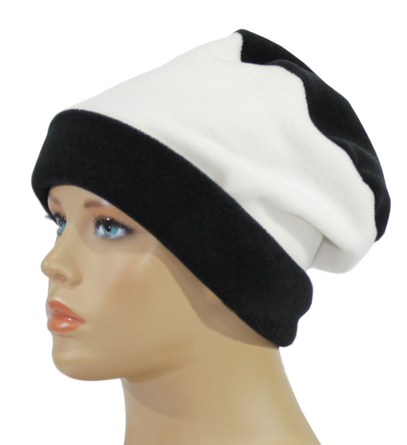 Damen Fleece Mütze schwarz weiß Damen Fleece Mütze schwarz weiß von klennes
