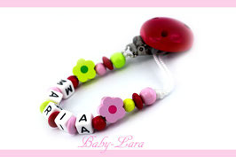 Schnullerkette mit Namen - Zwei Blumen von Schnullerkette mit Namen