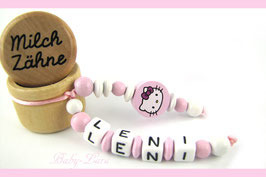 Zahndose mit Name - Hello Kitty Zahndose mit Name - Hello Kitty von Schnullerkette mit Namen