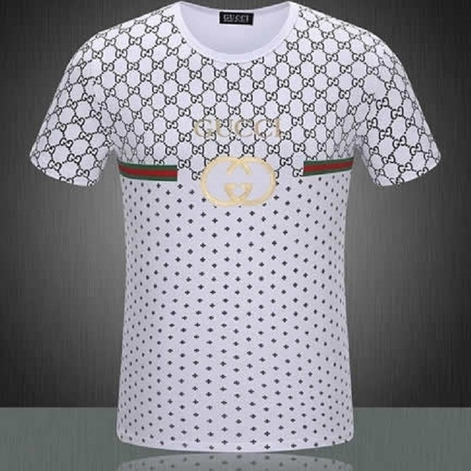 Kollektion von Gucci T-Shirt in Weiß, Schwarz oder Blau mit Aufdruck von Fashionshop2012