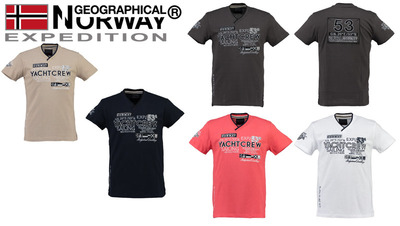Geographical Norway Herren V-T-Shirt JIMONO Herrenshirt kurzarm Shirt NEU/OVP von fairhandelshop