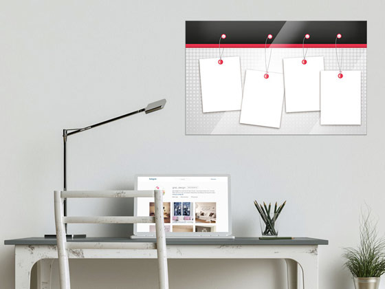 Glasmagnettafel Blätter Punkte hängend Modern von GrazDesign