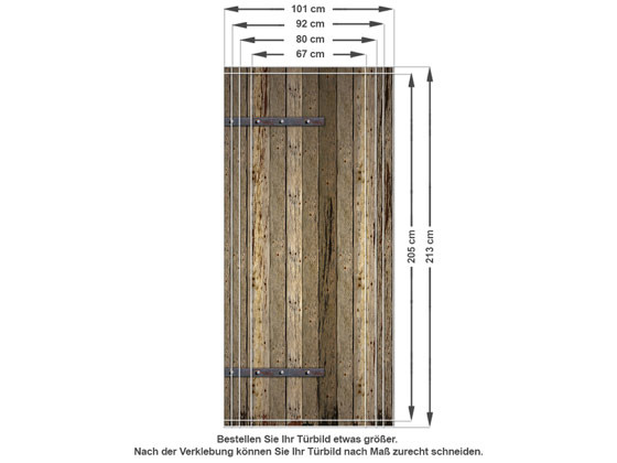 Türbild Aufkleber Alte Holzüt Holzoptik von GrazDesign