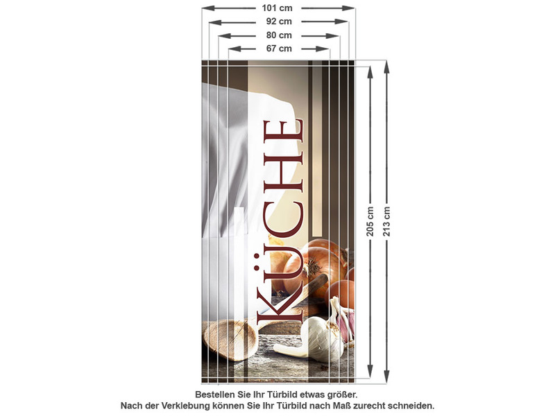 Türbild Türaufkleber Türposter Aufkleber Türsticker für Küche Spruch Küche von GrazDesign