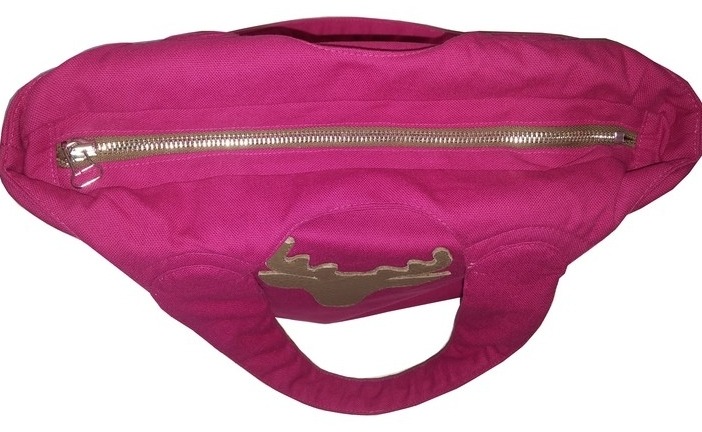 Stoff Beutel mit Hirschkopfmotiv beere von Unikats-by-Sabine-Greim