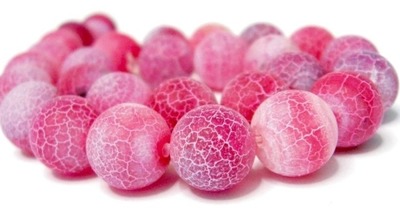 Achat Edelstein Perlen 10 mm gefrostet crash Rosa-Pink Edelstein Strang von Edelsteine-Welt