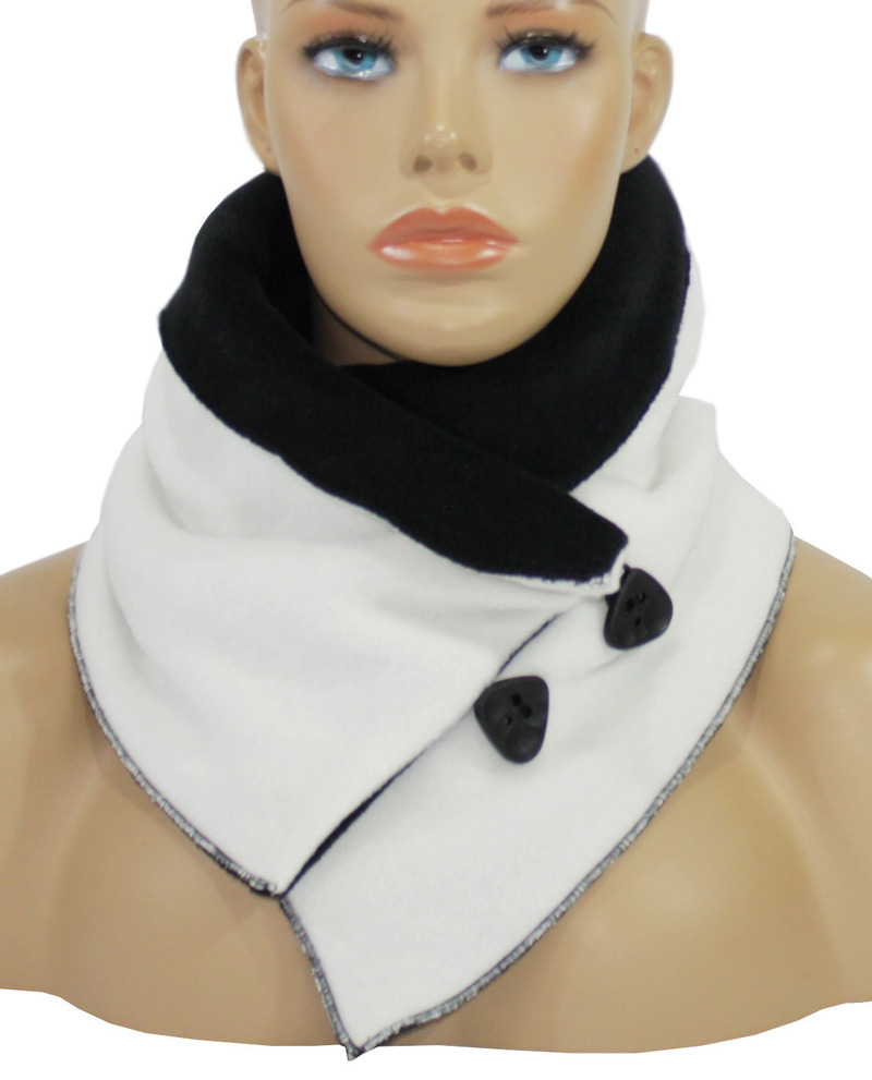 Mütze Schal Set Fleece schwarz weiß Mütze Schal Set Fleece schwarz weiß von klennes