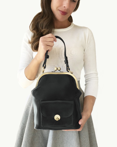 Leder Handtasche, Handtasche Damen "Gwen" in schwarz, Ledertasche, Vintage Handtasche, Henkeltasche, Umhängetasche von taschenkinder
