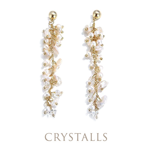 Brautschmuck Unikat Perlenohrringe Gold von CRYSTALLS.de