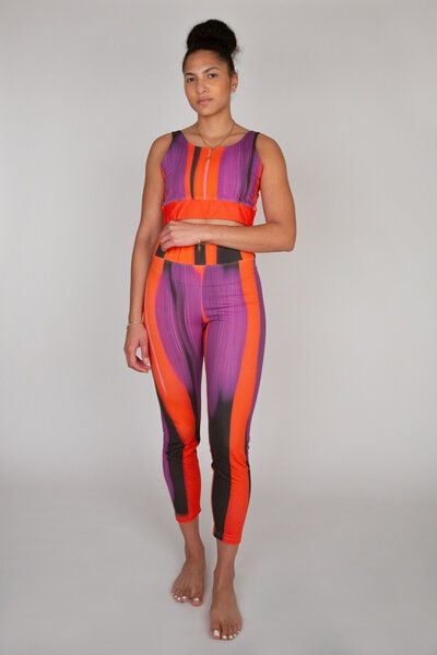 ꩸᭪ၡိကြား (BLÆNQ) Damen Yoga Leggings // All-Over-Print // Melody // Bio-Baumwolle von ꩸᭪ၡိကြား (BLÆNQ)