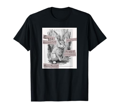 Horn Rabbit 1 Gildenanfragebuch, Another World, Fictional Rabbit, Herren, Damen T-Shirt von 小さな森の異世界ギルド(Small Forest Isekai Guild)