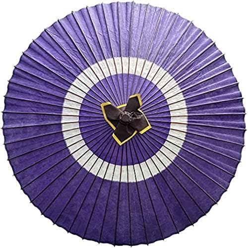 山本竹細工屋 (YAMAMOTOTAKIZAYIKUYA) Asian Home Regenschirm, handgefertigt, japanisches geöltes Papier, 75 cm, Violett / Weiß von 山本竹細工屋 （YAMAMOTOTAKIZAYIKUYA)