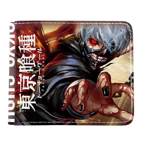 通用 Anime Tokyo Ghoul Geldbörse, PU Leder Geldbörse, 3D Cartoon Charaktere Kaneki Ken,Uta,Kirishima Toka,Sasaki Haise Drucken Geldbörse für Teenager Jungen Mädchen Anime Fans Girfts (Typ 1) von Jiumaocleu