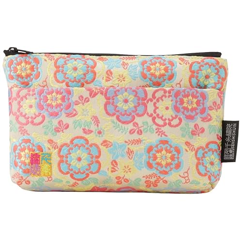 千糸繍院 Brokat-Reißverschlusstasche, gefüttert mit Futter und Fronttasche Nishijin-Brokat, 1, Größe S. (Remonsaika) von 千糸繍院
