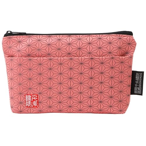 Brokat-Reißverschlusstasche, gefüttert mit Futter und Fronttasche Nishijin-Brokat, 2, Größe S, Momoasanoha von 千糸繍院