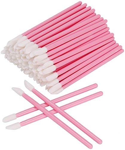 Disposable Lip Brushes Make Up Brush Lipstick Lip Gloss Wands Applicator Tool Makeup Beauty Tool Kits (100, pink) von Generic