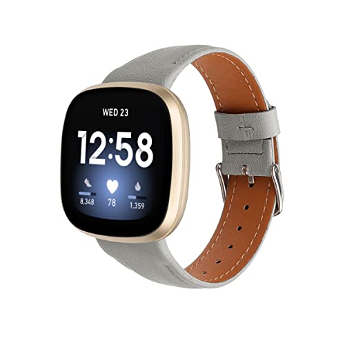 Echtes Lederarmband, kompatibel mit Fitbit Versa 3, verstellbares Leder-Sport-Ersatzarmband für Fitbit Versa 3/Sense Uhr, Damen und Herren von 通用