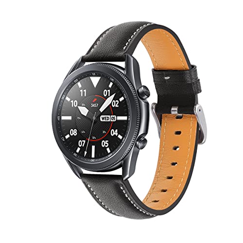 chtleder-Armband kompatibel mit Galaxy Watch 3 41mm/45mm, Damen Herren 20mm/22mm Schnellverschluss-Armband für Galaxy Watch 42 mm/Watch 4 Classic/Watch 46mm Smartwatch von 通用