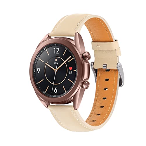 Echtleder-Armband, kompatibel mit Galaxy Watch 3, 41 mm/45 mm, Damen, Herren, 20 mm/22mm, Schnellverschluss-Armband für Galaxy Watch 42 mm/Watch 4 Classic/Watch 46 mm Smartwatch von 通用