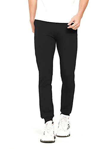 通用 Extra Lang Herren Jogginghose Slim Fit Sporthose Hose mit Reissverschluss Taschen (Black/36inseam(91.5cm), L) von 通用