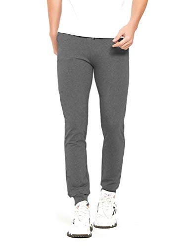 通用 Extra Lang Herren Jogginghose Slim Fit Sporthose Hose mit Reissverschluss Taschen (Dark Gray/36inseam(91.5cm), XXL) von 通用