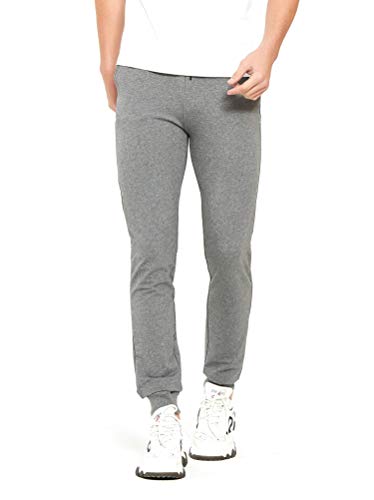 通用 Extra Lang Herren Jogginghose Slim Fit Sporthose Hose mit Reissverschluss Taschen (Light Gray/36inseam(91.5cm), L) von 通用