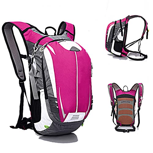 Fahrradrucksack 18L, Outdoor Rucksack Multifunktionaler Wanderrucksack Skirucksack Reiserucksack Sportrucksack Tagesrucksack für Radfahren Reiten Bergsteigen Ultraleicht für Damen und Herren (Rosa) von 通用