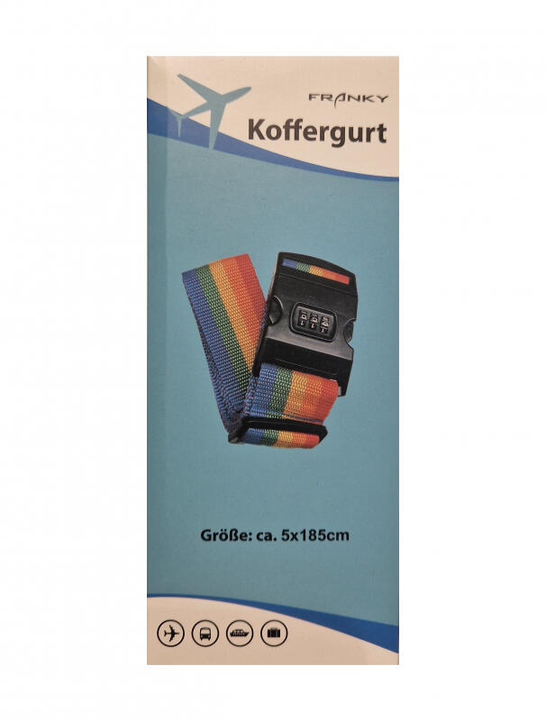 Franky KG03 Koffergurt mit Zahlenschloss bunt von -