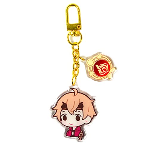 嘉信誉 Genshin Impact Keychains Halloween Characters Epoxy Keychains Raiden Shogun Kazuha Kokomi Gorou Thoma Keychains(Color:Thoma) von 嘉信誉