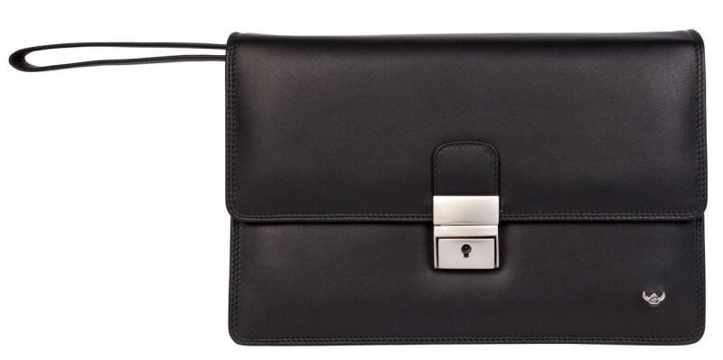 Golden Head Polo Handgelenktasche Rind-Nappaleder schwarz von -