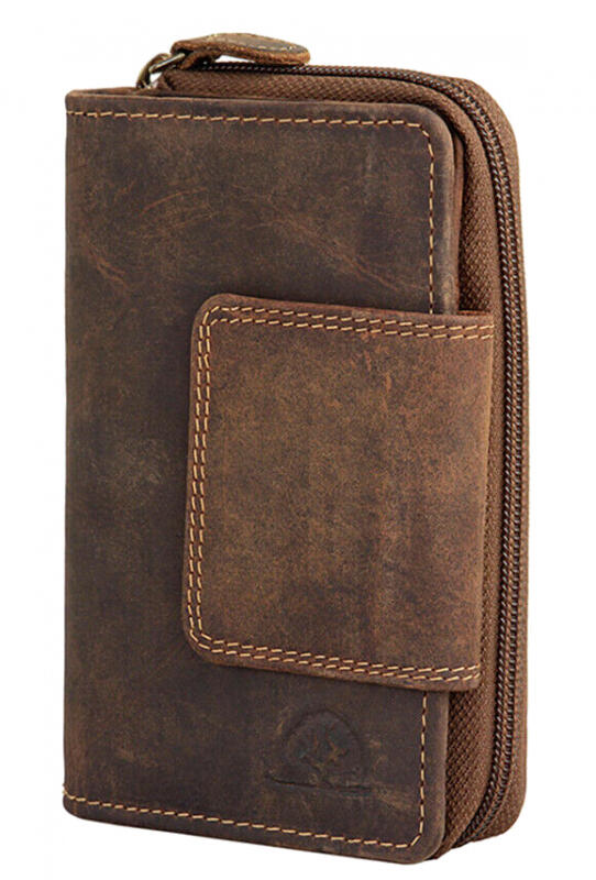 Green Burry RV Riegelbörse 8C echt Leder sattelbraun Braun von -