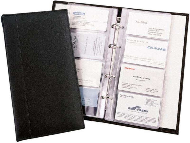 Jüscha Visitenkarten für Ringbuch echt Leder schwarz Schwarz von -