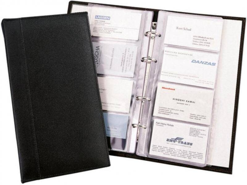 Jüscha Visitenkarten für Ringbuch echt Leder schwarz Schwarz von -