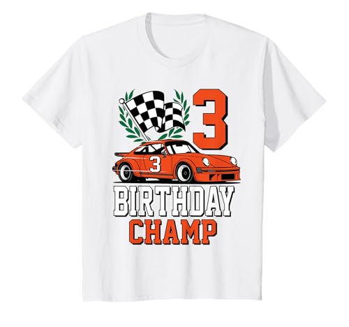 Kinder Rennwagen Geburtstag 3. Geburtstag Rennmeister T-Shirt von 男の子の誕生日レーシングカーアパレル
