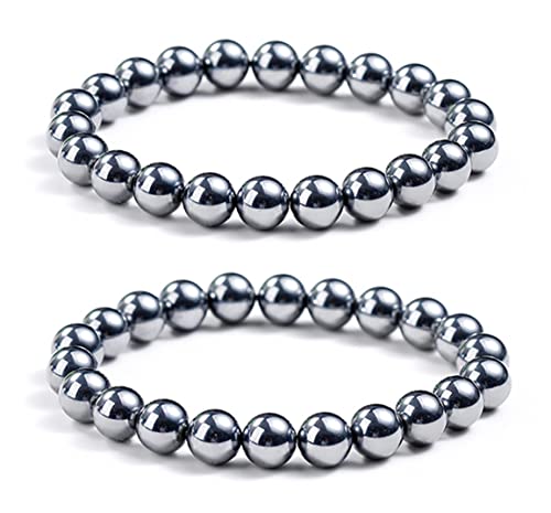 Magnet Stein Armband, Männer und Frauen Antistatic Armband, Widerstand gegen Müdigkeit, Verbesserung des Schlafes und lindern Gelenkschmerzen... (2pcs Rundmagnet Armband) von 通用