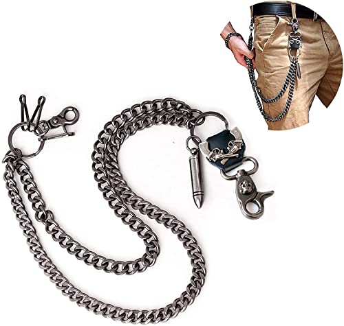 通用 Mode Männer Schmuck Jean Geldbörse Kette 2 Schicht Taille Punk Haken Silber Hose Hose Gürtel Kette Schmuck Schlüsselbund Hose Kette von 通用