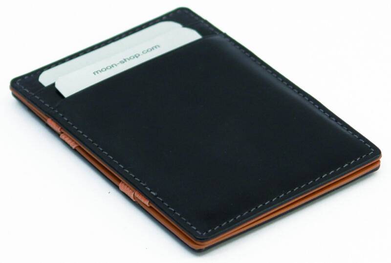 Moon Wunderbörse Clip-Clap Notenbörse echt Leder schwarz/natur Schwarz von -