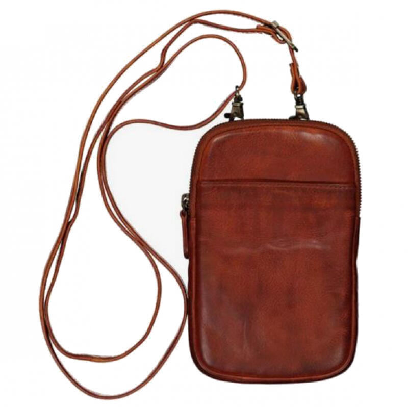New Bags Handytasche mit Umhängeriemen echt Rindleder cognac Braun von -