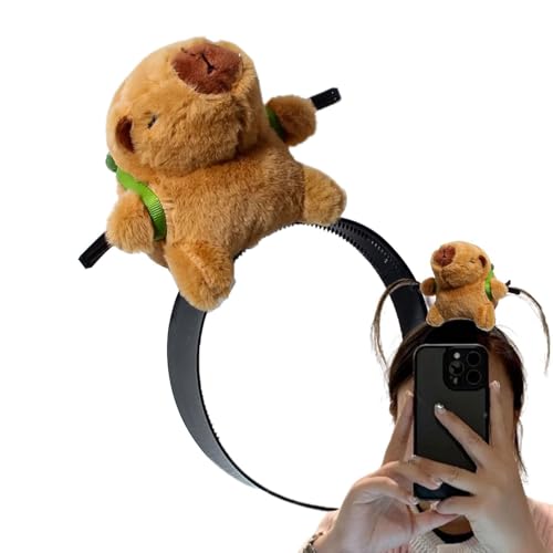 Niedliche Tier Gesicht Reinigung Band Spaß Stirnbänder für Frauen Plüsch Tier Haar Accessoires Capybara Haarring für Gesicht waschen niedliche Haarringe für Make-up Capybara Haarbänder für Spa Spaß von ノーブランド品