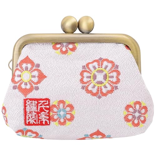 Nishijin Brokat Square Clasp Geldbörse Münzbörse mit Futter Größe M, Saishokushosohanabishimon, Geldbörse mit japanischem Verschluss von 千糸繍院