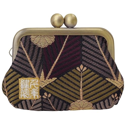 Nishijin Brokat Square Clasp Geldbörse Münzbörse mit Futter Größe M, Shisuikikkomatsu, Geldbörse mit japanischem Verschluss von 千糸繍院