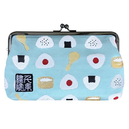 Nishijin Brokatverschluss Geldbörse / flache Tasche mit Futter und Innentasche., Aozoraomusubi, Einheitsgröße, Japanischer Verschluss, flache Tasche von 千糸繍院