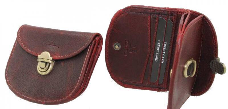 Nobelle Damenbörse klein echt Leder rot Rot von -