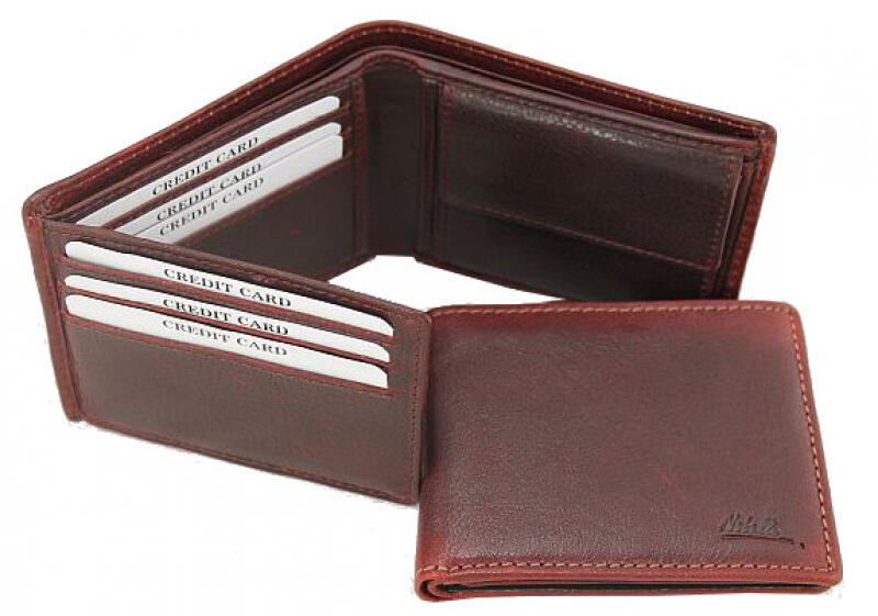 Nobelle Scheintasche klein Querformat echt Leder rot Rot von -