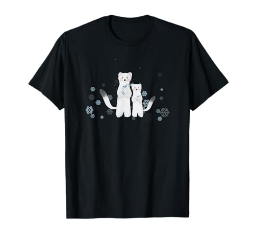 Okojo | Eltern und Kind | Schnee | niedlich | Schneeflocke | weißes Kleintier | verschneite Bergfee T-Shirt von 雪の妖精 山の妖精