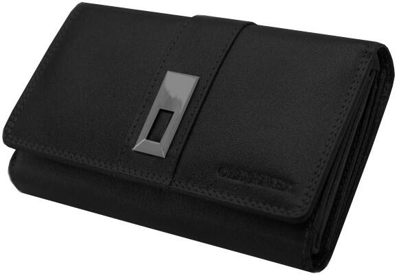 Old River Damenbörse echt Leder schwarz Schwarz von -