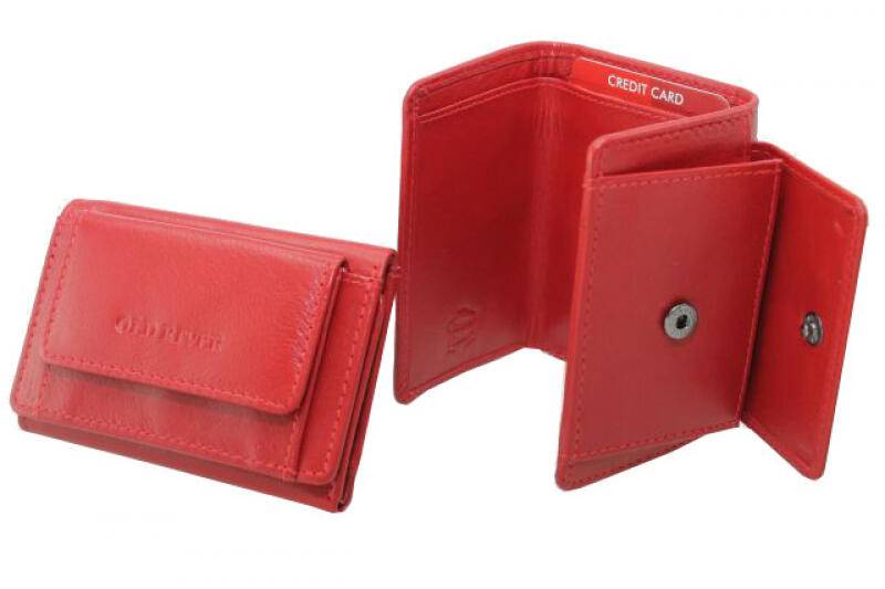 Old River Minibörse echt Leder rot Rot von -