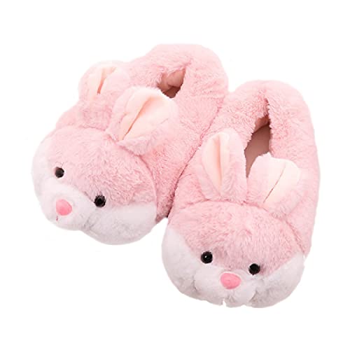 通用 PINGESILU Damen Kaninchen Hausschuhe süße Plüschtier Kaninchen Hausschuhe warme Haushaltsschuhe (35/38 EU, Rosa, numeric_35) von 通用