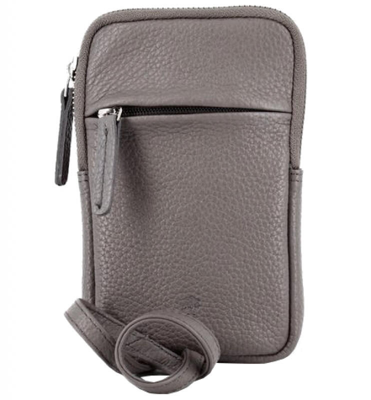 Prato LM Asif Handy Umhängetasche echt Leder mid grey von -
